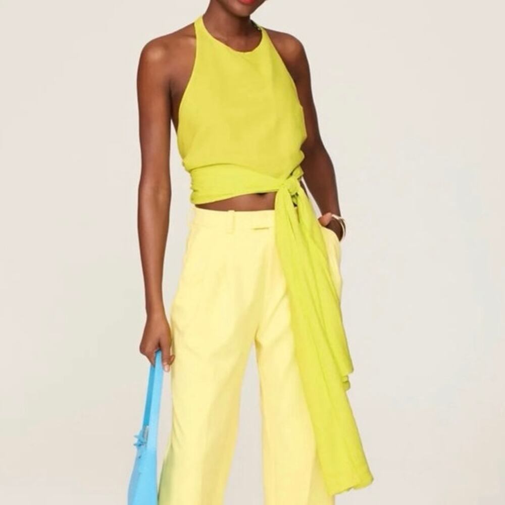Esteban Cortazar Tie Around Top neon green XS